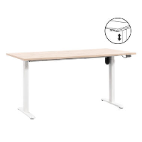 Bureau Homeworx zit/sta elektrisch verstelbaar   eikenkleur/wit   75/118x160x80 cm   Leen Bakker