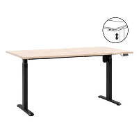 Bureau Homeworx zit/sta elektrisch verstelbaar   eikenkleur/zwart   75/118x160x80 cm   Leen Bakker