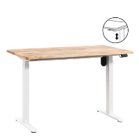 Bureau Homeworx zit/sta elektrisch verstelbaar   mangohout/wit   75/118x120x70 cm   Leen Bakker