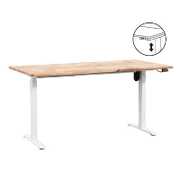 Bureau Homeworx zit/sta elektrisch verstelbaar   mangohout/wit   75/118x160x80 cm   Leen Bakker