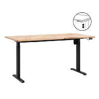 Bureau Homeworx zit/sta elektrisch verstelbaar   mangohout/zwart   75/118x160x80 cm   Leen Bakker