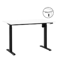 Bureau Homeworx zit/sta elektrisch verstelbaar   wit/zwart   75/118x120x70 cm   Leen Bakker