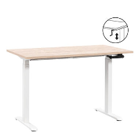 Bureau Homeworx zit/sta handmatig verstelbaar   eikenkleur/wit   75/118x120x70 cm   Leen Bakker