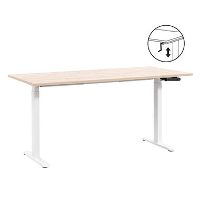 Bureau Homeworx zit/sta handmatig verstelbaar   eikenkleur/wit   75/118x160x80 cm   Leen Bakker