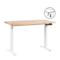 Bureau Homeworx zit/sta handmatig verstelbaar   mangohout/wit   75/118x120x70 cm   Leen Bakker