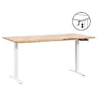 Bureau Homeworx zit/sta handmatig verstelbaar   mangohout/wit   75/118x160x80 cm   Leen Bakker