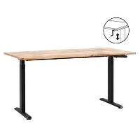 Bureau Homeworx zit/sta handmatig verstelbaar   mangohout/zwart   75/118x160x80 cm   Leen Bakker
