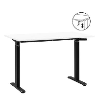 Bureau Homeworx zit/sta handmatig verstelbaar   wit/zwart   75/118x120x70 cm   Leen Bakker