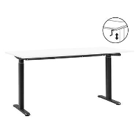 Bureau Homeworx zit/sta handmatig verstelbaar   wit/zwart   75/118x160x80 cm   Leen Bakker