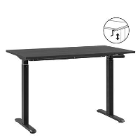 Bureau Homeworx zit/sta handmatig verstelbaar   zwart/zwart   75/118x120x70 cm   Leen Bakker