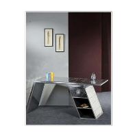 Bureau Robo   zilverkleur   75x175x60 cm   Leen Bakker