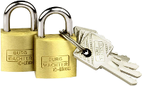 Burg WÃ¤chter 2er Set Duo 222 20 SB Hangslot Messing Sleutelslot