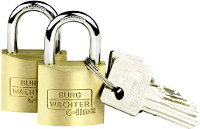 Burg WÃ¤chter 2er Set Duo 222 30 SB Hangslot Messing Sleutelslot