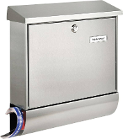 Burg Wächter 8150 AMRUM SET 38670 NI Brievenbus RVS Zilver Sleutelslot