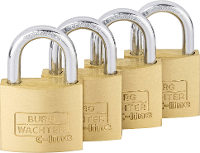Burg Wächter 4er Set Set Quadro 222 40 SB Hangslot Gelijksluitend Messing Sleutelslot