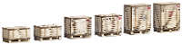 Busch 1811 H0 6 pallets en 6 houten kisten Bouwpakket