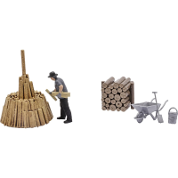 Busch 79941 H0 ACTION set: Houten lagen figuren
