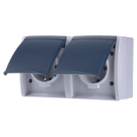 ABB 2CKA002084A0720 Geaard stopcontact Met deksel IP44 Blauw groen, Grijs wit (RAL 7035)
