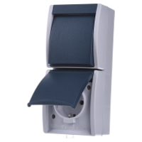 Busch Jaeger 2601/6/20 EW 53 Ocean (opbouw) Schakel /stopcontact combinatie spatwaterdicht Blauw, Groen