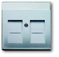 Busch Jaeger 2CKA001710A3676 Modulaire jack insert Afdekking Witaluminium (RAL 9006), Aluminium 1 stuk(s)