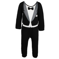 Business Suit Baby Boy Rompers Climbing Infant Gentleman Look Jumpsuit