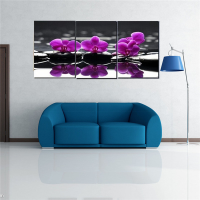 Butterfly Orchid 3pcs Combination Painting Printed On Canvas Frameless Drawing Home Wall Decor