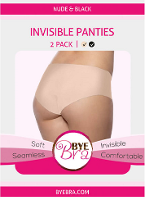 Bye Bra Invisible Panties Nude & Black XS