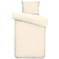 Leen Bakker   Dekbedovertrek Pluch Lines   Off white   140x220 Cm   Polyester   Crème