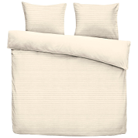Leen Bakker   Dekbedovertrek Pluch Lines   Off white   200x220 Cm   Polyester   Wit#Crème
