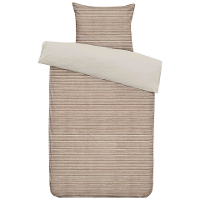 Leen Bakker   Dekbedovertrek Pluch Lines   Zand   140x220 Cm   Polyester   Beige