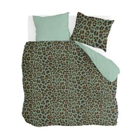 Byrklund   Dekbedovertrek Lazy Leopard   200x220 cm   Groen