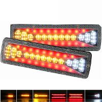2 Stuks 12V 37LED Stromend achterlicht richtingaanwijzer rem achteruitlamp voor aanhanger vrachtwagen vrachtauto