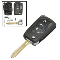 Afstandsbediening autosleutelhoesje 3 knops flip voor Toyota Yaris Echo Tarago Camry Rav4 Collara