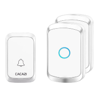 CACAZI A50 Draadloze muziekdeurbel Waterdichte batterij 1 knop 2 Ontvanger Thuisbel Draadloos Belbelbel
