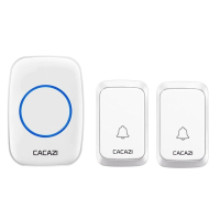 CACAZI A60 Waterdichte Draadloze Muziek Deurbel LED Licht Batterij 300 M Remote Home Draadloze Oproep Bell 58 Chime 2 Kn