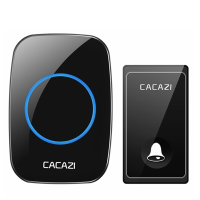 CACAZI FA60 Draadloze deurbel Zelfaangedreven waterdichte intelligente thuisdeurring Bell Ontvanger Zender