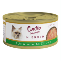 Cadilo Daily Delights   tonijn met ansjovis in bouillon   natvoer kat (70 g) 4 verpakkingen (24 x 70g)