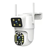 CAM180 Dubbele lens buiten beveiligingscamera PTZ AI menselijk volgen Volledig kleur nachtzicht Tweeweg audio Draadloze
