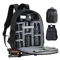 Camera rugzak met waterdichte hoes Multi compartimenten ontwerp voor camera accessoires laptop statief riem outdoor foto