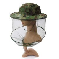 Camouflage Mosquito Hat Mesh Women Men Midge Insect Bucket Fishing Cap