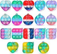 Regenboog Push Bubble Speelgoed Zintuiglijke Autisme Squeeze Stress Reliever Mini Speelgoed Spel Gemakkelijk Kuiltje Rel