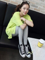 Candy Colors Nine Ponits Cotton Leggings