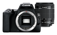 Canon EOS 250 D Digitale spiegelreflexcamera Incl. EF S 18 55 mm IS lens 25.80 Mpix Zwart 4K video, Bluetooth, Draai  en zwenkbare display, WiFi