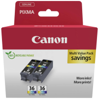 Canon Inktcartridge CLI 36 Origineel 2 pack Kleur 1511B025