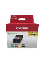 Canon Inktcartridge CLI 551 Origineel Combipack Zwart, Cyaan, Magenta, Geel 6509B015