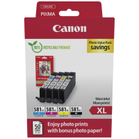 Canon Inktcartridge CLI 581 XL Origineel Combipack Zwart, Cyaan, Magenta, Geel 2052C006