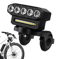 Cansses 2000mAh Batterij Fiets Koplamp 5 Grote LED kralen Type C Opladen 6 Lichtmodi Waterdichte Fiets Voorkant Licht vo