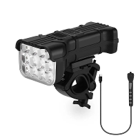 3 In 1 Multifunctionele Fietskoplampen 12 LED kralen 500 Lumen Helderheid 140dB Belalarm 1800mAh Batterij Display Powerb