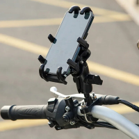 Aluminiumlegering Fiets Telefoonhouder met Schokdemper Fietsstuur Achteruitkijkspiegel Bevestiging voor 4.7 7.1 Inch Sma