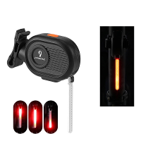 JOHORSE Fiets Waarschuwingslampje LED Streaming Rood Licht 300mAh Batterij USB Oplaadbaar Waterdichte Zaklamp voor MTB F